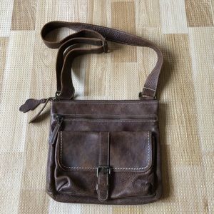 Roots leather crossbody bag